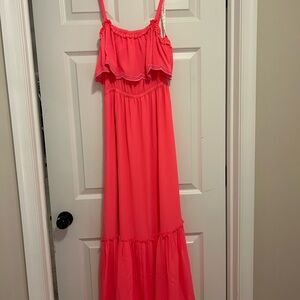 Lily Pulitzer Pink Ruffled Maxi Dress